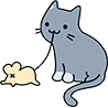 Icon of cat bringing mouse.