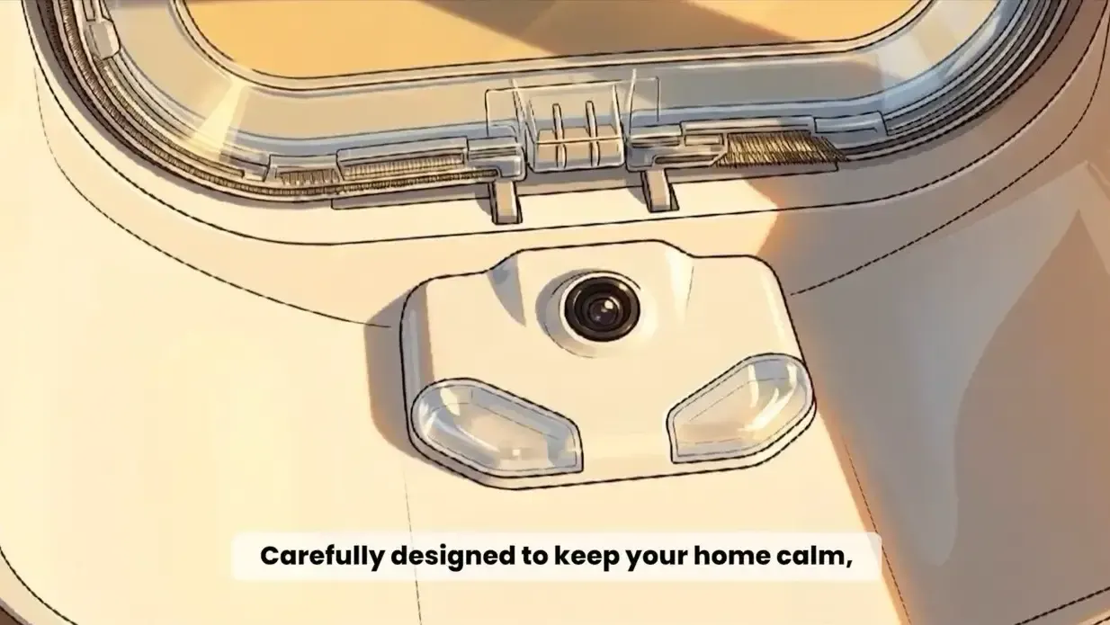 Close view of the OnlyCat camera and clear flap from its product film